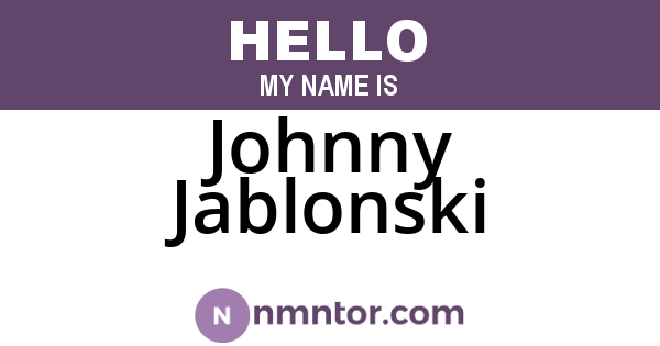 Johnny Jablonski