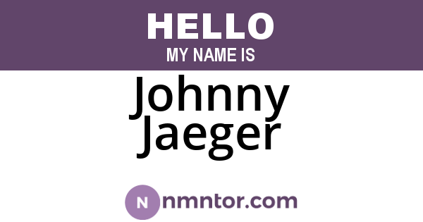 Johnny Jaeger