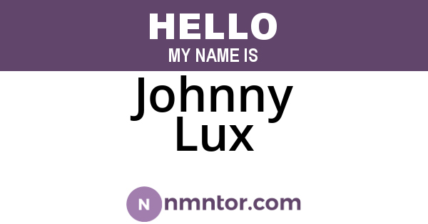 Johnny Lux