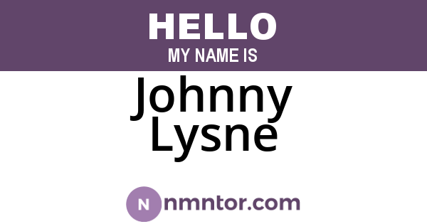 Johnny Lysne