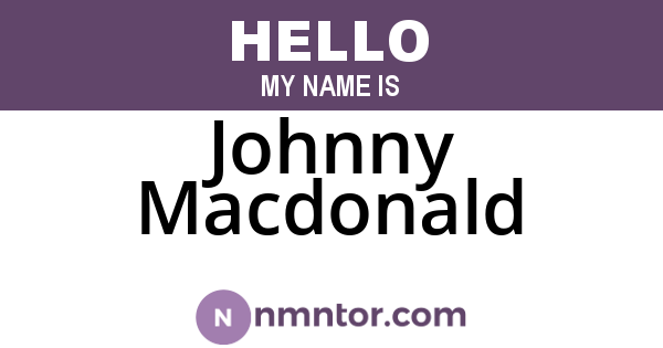 Johnny Macdonald