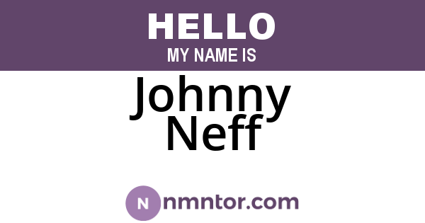 Johnny Neff