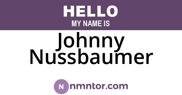 Johnny Nussbaumer