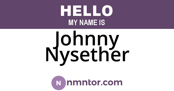 Johnny Nysether
