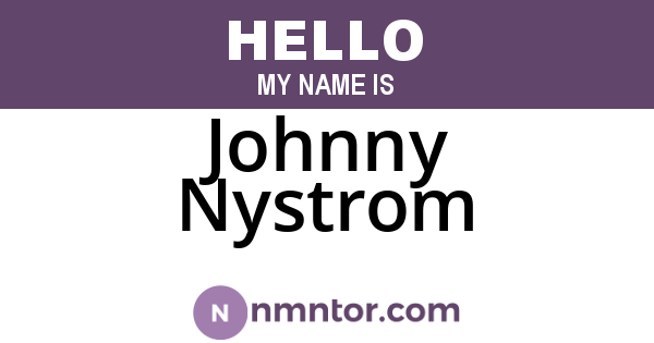 Johnny Nystrom
