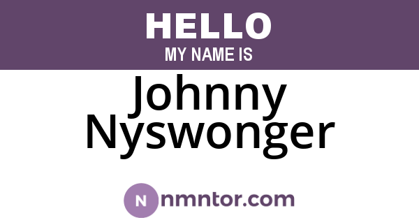 Johnny Nyswonger