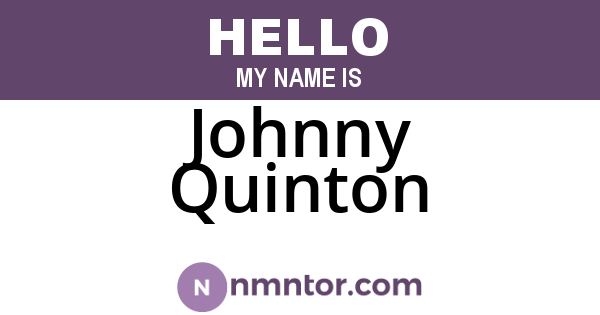 Johnny Quinton