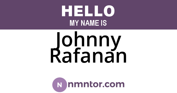 Johnny Rafanan