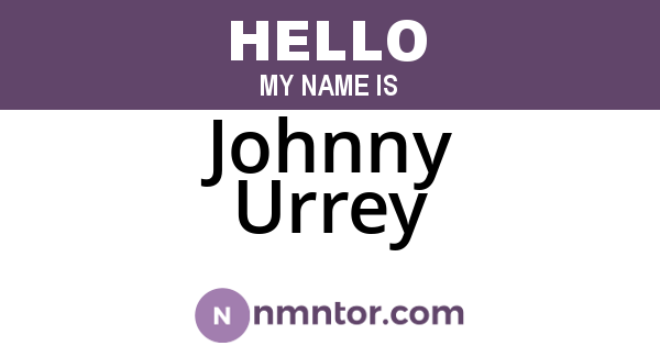 Johnny Urrey