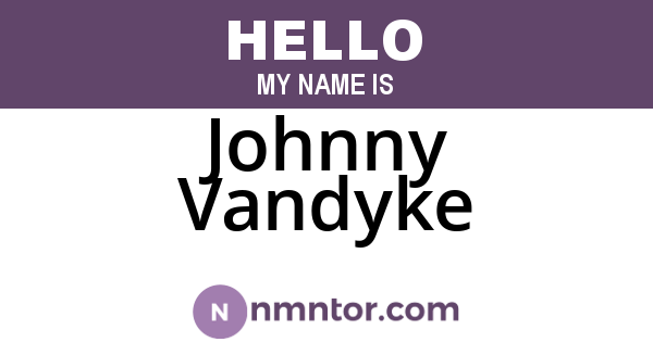 Johnny Vandyke