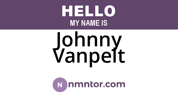Johnny Vanpelt