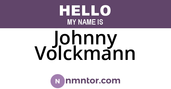 Johnny Volckmann