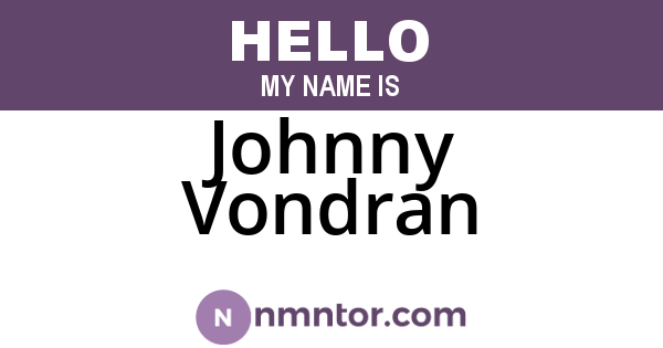 Johnny Vondran