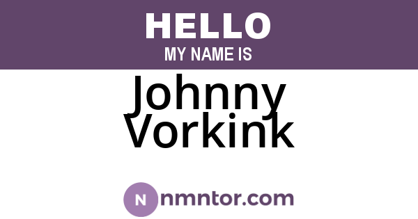 Johnny Vorkink