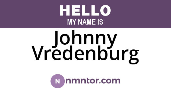 Johnny Vredenburg