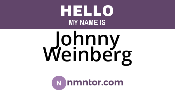 Johnny Weinberg
