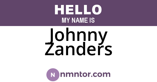 Johnny Zanders