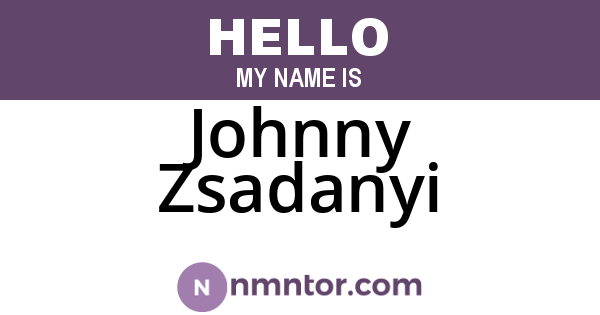 Johnny Zsadanyi