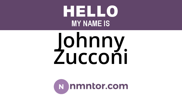Johnny Zucconi