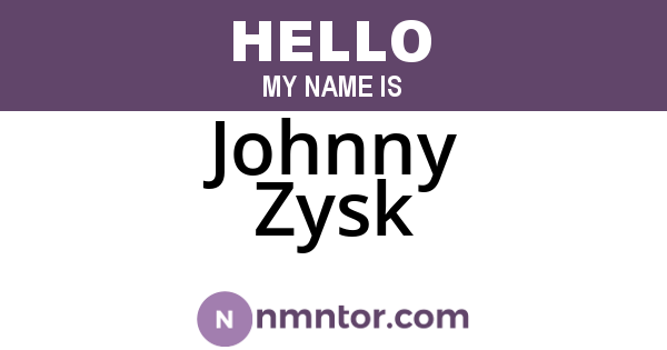 Johnny Zysk