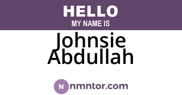 Johnsie Abdullah