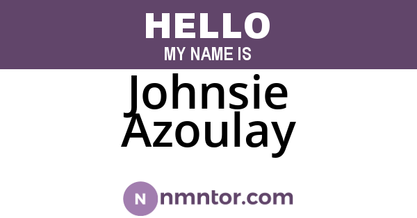 Johnsie Azoulay