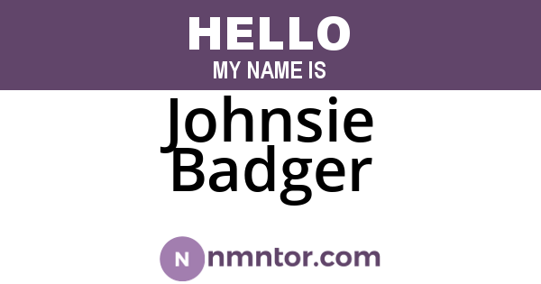 Johnsie Badger