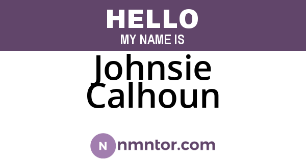 Johnsie Calhoun