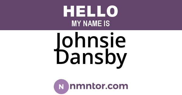 Johnsie Dansby