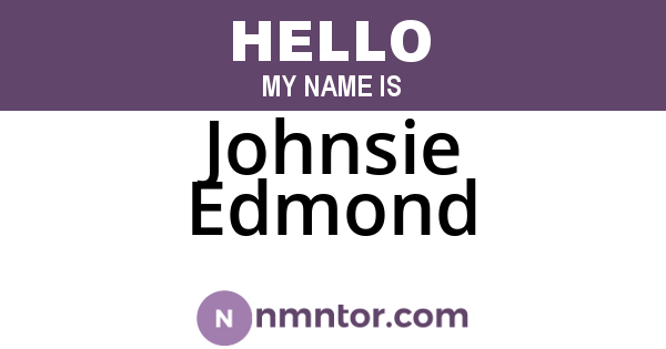 Johnsie Edmond