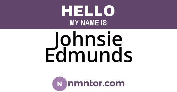 Johnsie Edmunds