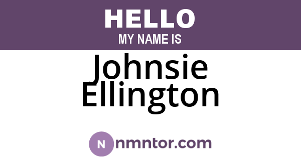 Johnsie Ellington