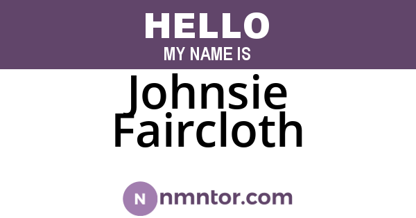 Johnsie Faircloth