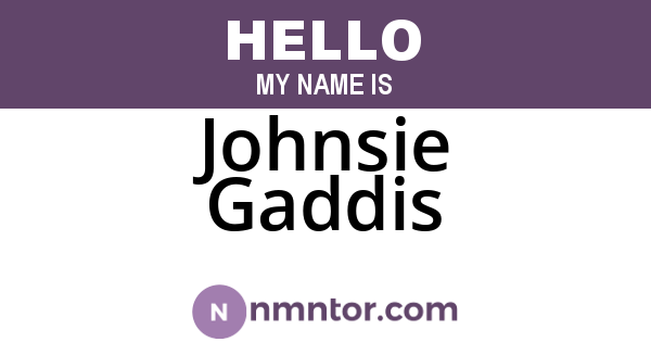 Johnsie Gaddis