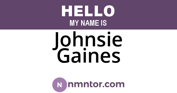 Johnsie Gaines