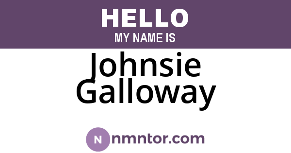 Johnsie Galloway