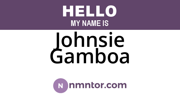 Johnsie Gamboa