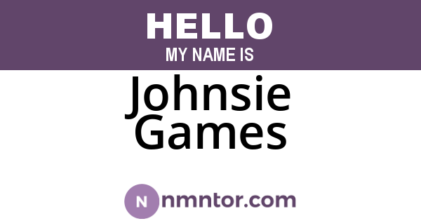 Johnsie Games