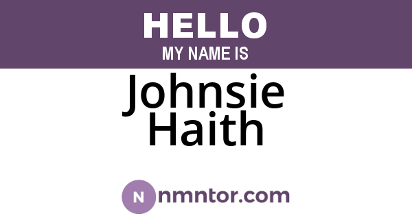 Johnsie Haith