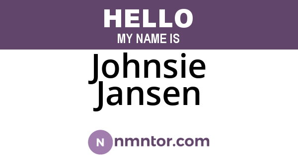 Johnsie Jansen