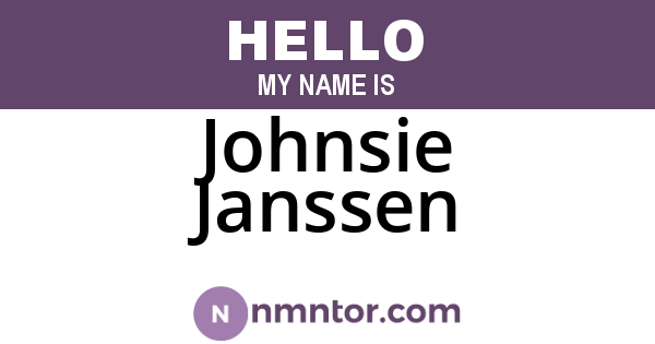 Johnsie Janssen