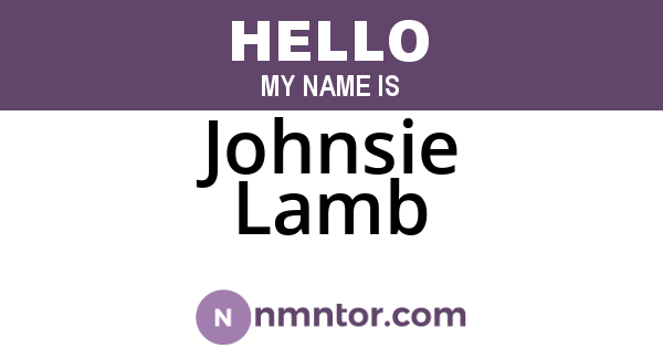 Johnsie Lamb