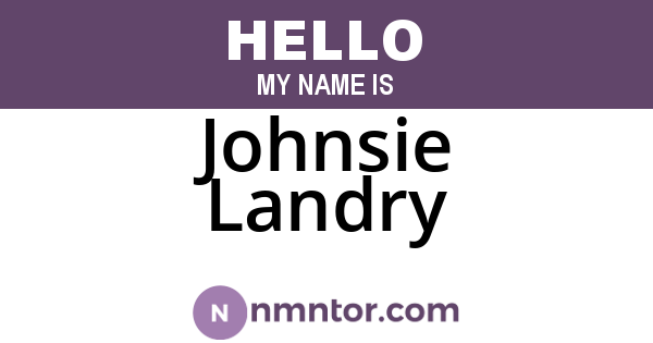 Johnsie Landry