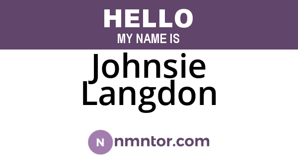 Johnsie Langdon