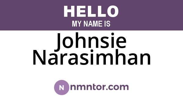Johnsie Narasimhan