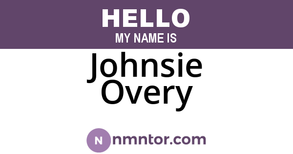 Johnsie Overy