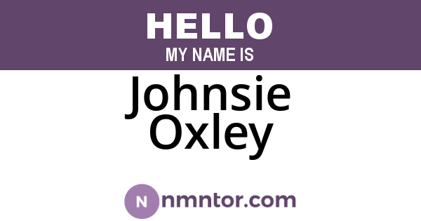 Johnsie Oxley