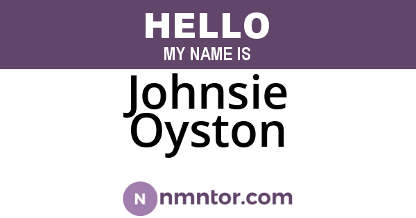 Johnsie Oyston