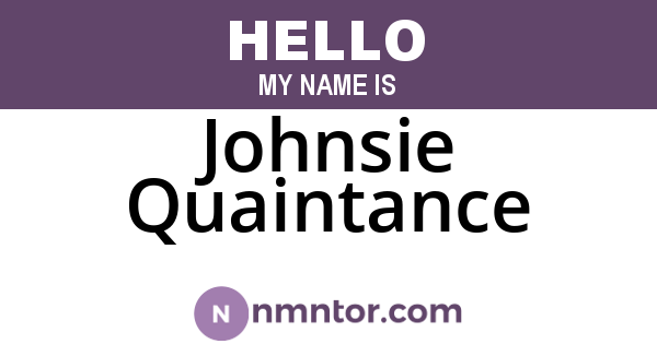 Johnsie Quaintance