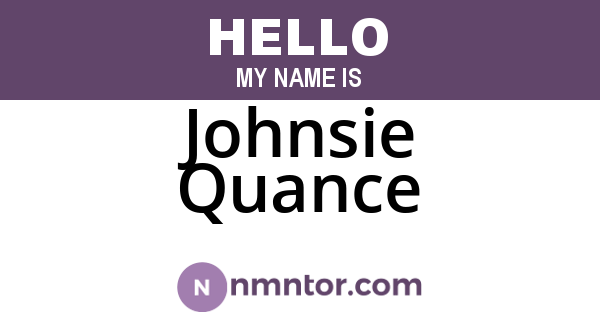 Johnsie Quance